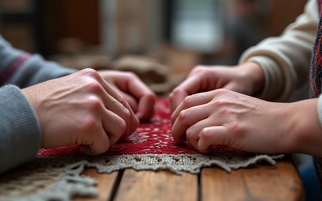 Participants engaged in a hands-on traditional craft session at a community heritage workshop