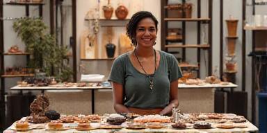 Local artisans showcasing their work at a cultural community event