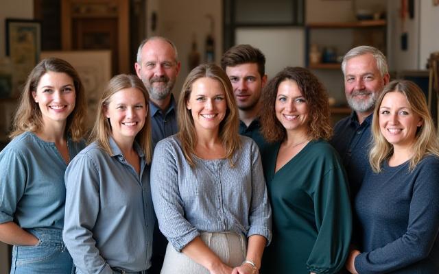 Spindle & Scroll team members and artisan network collaborators in a Dublin studio setting